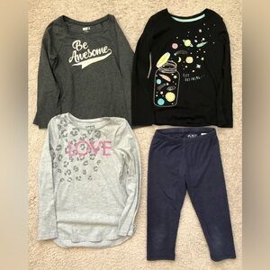 Girls tops (3), pants (1), sizes 5/6;6/6X; Crazy 8, Jumping Bean,Wonder Nation